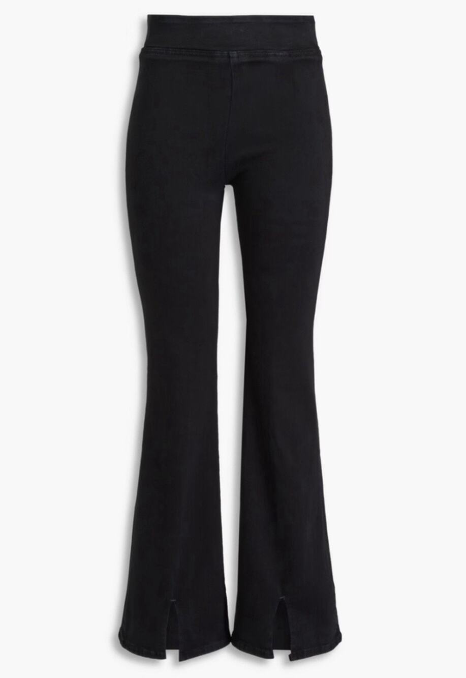 FRAME Le High Flare Pants Womens Size 1 Black Stretch Split Hem Pull On